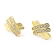 Rack Plating Brass Pave Cubic Zirconia Criss Cross Stud Earrings for Women(EJEW-D059-28G)-1