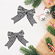 Black and White Stripes Pattern Linen Bowknot Display Decoration(AJEW-WH0258-687)-3