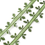 20M Christmas Theme Polyester Ribbon, Leaf Trimming Lace Ribbon, Green, 1-5/8 inch(40mm), about 21.87 Yards(20m)/Roll(OCOR-WH0046-39)