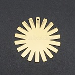 201 Stainless Steel Pendants, Laser Cut, Flat Round, Golden, 33x33x1mm, Hole: 1.6mm(STAS-N090-LA152)
