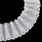 5 Yards Cotton Embroidery Flower Ribbons, Hollow Flower Lace Trim, White, 5-1/4 inch(135mm)(OCOR-MA0001-34A)