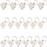 17Pcs 3 Style Zinc Alloy Keychain, with Iron Key Ring, House, Platinum, 66~73mm, 5~6pcs/style(KEYC-CA0001-22)