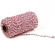 100M Macrame 2-Ply Cotton Braid Thread, with Spool, Round, Crimson, 2mm, about 109.36 Yards(100m)/Roll(MAKN-PW0001-097A-06)