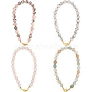 Round Gemstone & Flat Round CCB Plastic Beaded Phone Wristlet Strap Chains, Mobile Accessories Decoration, 310~335mm, 4 colors, 1pc/color, 4pcs/box(AJEW-AB00100)