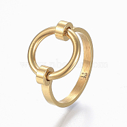 304 Stainless Steel Finger Rings, Size 6, Golden, 16mm(RJEW-E153-44G-16mm)