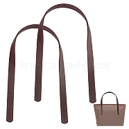 PU Imitation Leather Bag Handles, Sew on Bag Handles, Coconut Brown, 62.4x1.9x0.35cm, Hole: 1.6mm(FIND-WH0036-53E)