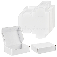 Cardboard Paper Shipping Box, Mailing Folding Box, Rectangle, White, 15x10x4cm(CON-WH0089-57)