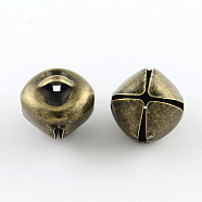 Iron Bell Pendants, Antique Bronze, 18x20x19mm, Hole: 3x6mm(X-IFIN-Q112-03AB)