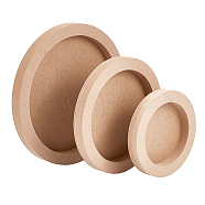 3Pcs 3 Style Flat Round Wooden Picture Frames, for DIY Light Clay Crafts & Painting Projects, BurlyWood, 15~25x2.05cm, Inner Diameter: 11~21cm, 1pc/style(TOOL-WH0118-17)