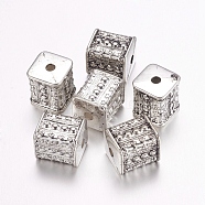 CCB Plastic Beads, Cuboid, Antique Silver, 15.5x13.5x13.5mm, Hole: 3mm(CCB-F006-03AS)
