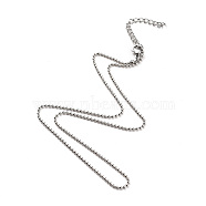 304 Stainless Steel Ball Chain Necklaces, with Lobster Claw Clasps, Stainless Steel Color, 15.94 inch(40.5cm)(NJEW-JN02912-01)