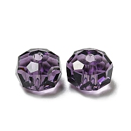 Transparent Glass Beads, Faceted, Rondelle, Purple Velvet, 8x5mm, Hole: 1.2mm(GLAA-E048-01-15)