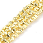 Electroplated Synthetic Non-Magnetic Hematite Beads Strands, Triangle, Golden Plated, 2x3x2mm, Hole: 0.8mm, about 198pcs/strand, 16.30''(41.4cm)(G-U003-14A)