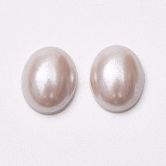 Acrylic Imitation Pearl Cabochons, Oval, Rosy Brown, 18x13x5mm(MACR-E007-13x18mm-FP45)