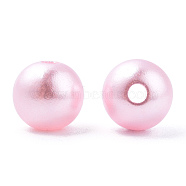 Spray Painted ABS Plastic Imitation Pearl Beads, Round, Pearl Pink, 8x9.5mm, Hole: 1.8mm, about 2080 pcs/500g(OACR-T015-05B-17)