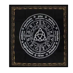 Velvet Altar Mats, Trinity Knot & Constellation Tablecloth, Tarot Card Cloth, Square, Black, 490x490mm(WICR-PW0008-15)