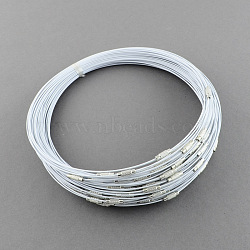 Steel Wire Bracelet Cord DIY Jewelry Making, with Brass Screw Clasp, Gainsboro, 225x1mm(TWIR-R004-22)