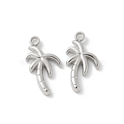 304 Stainless Steel Charms, Coconut Tree Charms, Anti-Tarnish, Stainless Steel Color, 11.5x6x1.5mm, Hole: 1.2mm(STAS-Z122-35P)