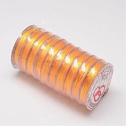 Flat Elastic Crystal String, Elastic Beading Thread, for Stretch Bracelet Making, Orange, 0.8mm, about 10.93 yards(10m)/roll(EW-O001-02G)