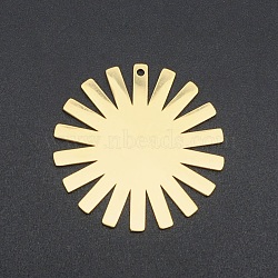 201 Stainless Steel Pendants, Laser Cut, Flat Round, Golden, 33x33x1mm, Hole: 1.6mm(STAS-N090-LA152)