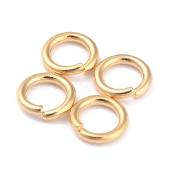 Rack Plating Brass Jump Rings, Open Jump Rings, Long-Lasting Plated, Real 24K Gold Plated, 6x1mm, 18 Gauge, Inner Diameter: 4mm(X-KK-O139-18O-G)