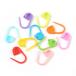 Eco-Friendly ABS Plastic Knitting Crochet Locking Stitch Markers Holder, Mixed Color, 22x11x3mm, Pin: 1mm(X-IFIN-F149-J)