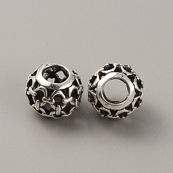 Tibetan Style Alloy European Beads, Large Hole Beads, Rondelle, Antique Silver, 11x9mm, Hole: 5mm(FIND-TAC0002-065H-01)