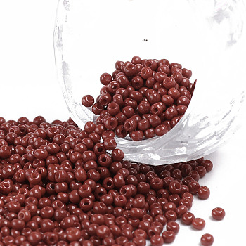 11/0 Grade A Baking Paint Glass Seed Beads, Round, Brown, 2.3x1.5mm, Hole: 1mm, about 5300pcs/50g