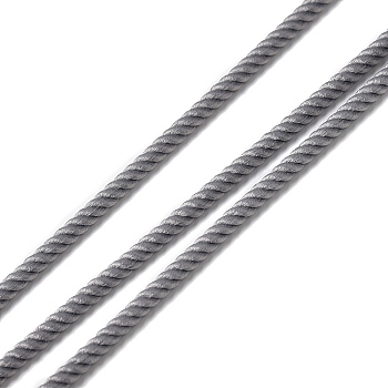 Round Polyester Cord, Twisted Cord, for Moving, Camping, Outdoor Adventure, Mountain Climbing, Gardening, Dark Gray, 3mm