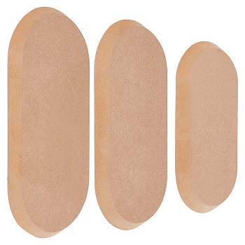 3Pcs 3 Styles Oval MDF Wood Pottery Tools, Pottery Plate Forming Molds for Clay, Ceramics Molds for Handbuilding, BurlyWood, 20~30x10.05~15.3x1.5cm, 1pc/style