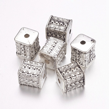 CCB Plastic Beads, Cuboid, Antique Silver, 15.5x13.5x13.5mm, Hole: 3mm