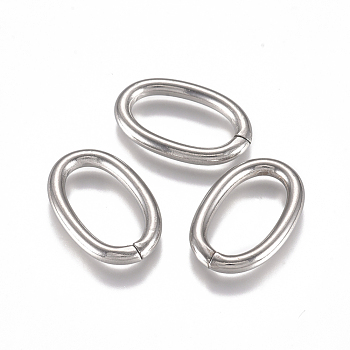 304 Stainless Steel Jump Rings, Open Jump Rings, Oval, Stainless Steel Color, 10 Gauge, 20x13x2.5mm, Inner Diameter: 15x8mm