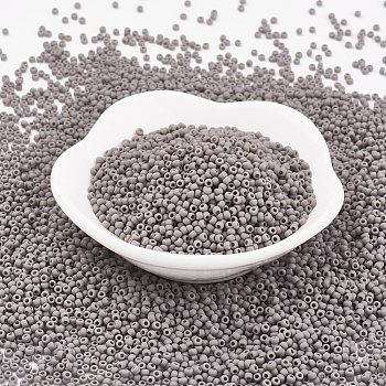 TOHO Japanese Seed Beads, Round, (53DF) Opaque Frost Dark Gray, 11/0, 2x1.5mm, Hole: 0.5mm, about 42000pcs/pound