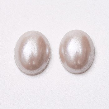 Acrylic Imitation Pearl Cabochons, Oval, Rosy Brown, 18x13x5mm