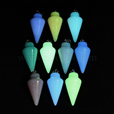 Synthetic Noctilucent Stone/Luminous Stone Pendants(G-Z054-04B)-2