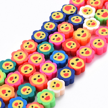 Mixed Color Flower Polymer Clay Beads