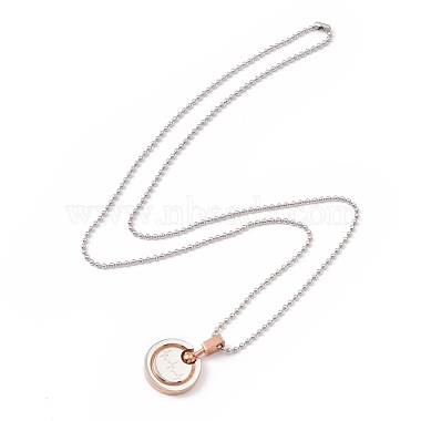 Vacuum Plating 304 Stainless Steel Heart Beat Pendant Necklace for Women(NJEW-E015-04RG)-2