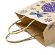 Christmas Theme Blue Printed Kraft Paper Tote Bags with Handles(ABAG-B006-04A)-3