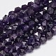 Facettierten natürlichen Amethyst Perlen Stränge(G-K066-09-8mm)-1