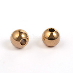 Ion Plating(IP) 304 Stainless Steel Spacer Beads, Round, Golden, 5mm, Hole: 1.8mm(X-STAS-M243-01)