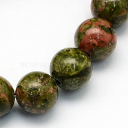 Natural Unakite Round Beads Strands, 8.5mm, Hole: 1.2mm, about 47pcs/strand, 15.5 inch(G-S175-8mm)