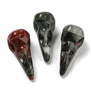 Natural African Bloodstone Pendants, Bird Head Skull Charms, 47~49x20~22x20~22mm, Hole: 2~2.5mm(G-M417-06B)