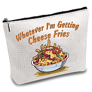 Custom Polycotton Cheese Fries Printed Canvas Storage Bags, Rectangle Metal Zipper Pouches, Food, 18x25cm(ABAG-WH0029-136)