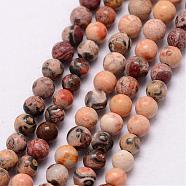 Natural Leopard Skin Jasper Beads Strands, Round, 3~3.5mm, Hole: 0.7mm; about 115~125pcs/strand, 16 inches(G-K146-68-3mm)