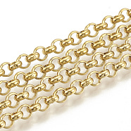 304 Stainless Steel Rolo Chains, Belcher Chain, with Spool, Unwelded, Golden, 4x1.5mm, about 32.8 Feet(10m)/roll(CHS-S001-02C)