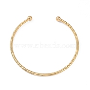 Ion Plating(IP) 304 Stainless Steel Elasticity Necklaces for Women, Cuff Collar Necklaces, Real 18K Gold Plated, 15.75x0.47 inch(40x1.2cm)(NJEW-S433-02G)