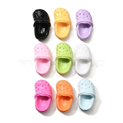 Opaque Resin Cabochons, Slipper, Mixed Color, 29x16x11mm(RESI-H035-03)