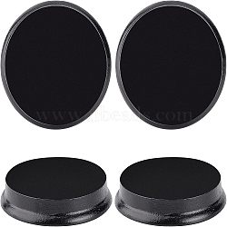 4Pcs Wood Display Basements, for Polymer Clay Doll Diaplay, Black, 6.4x1.2cm(WOOD-FG0001-24)