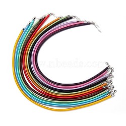 Silk Cord Necklace Making, with Brass Clasps, Mixed Color, 17~18 inch, 5mm(NFS006)