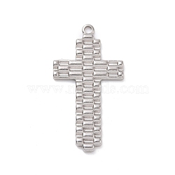 Non-Tarnish 304 Stainless Steel Pendants, Cross, Stainless Steel Color, 38.5x20x2mm, Hole: 2mm(STAS-E169-08P)